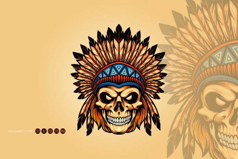 indian-angry-skull-isolated-illustrations