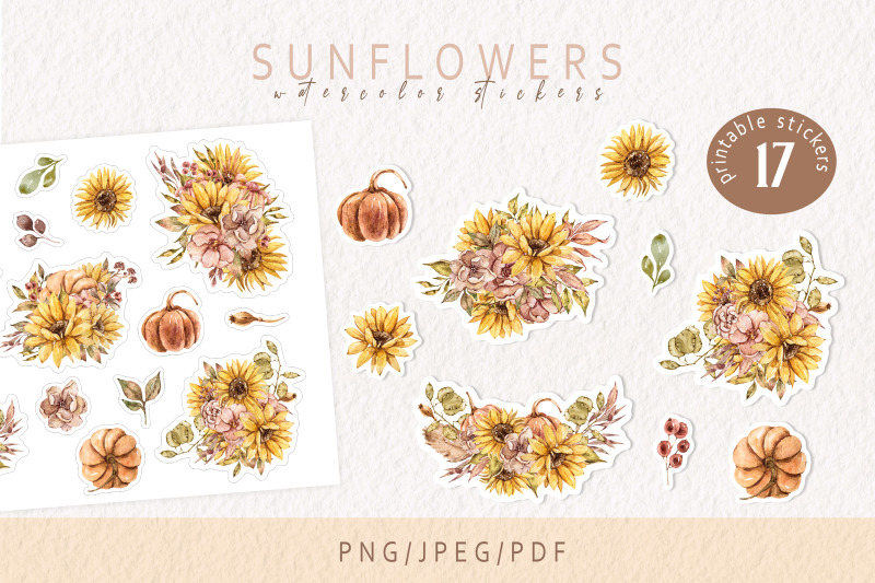 sunflowers-printable-stickers-for-cricut-and-silhouette