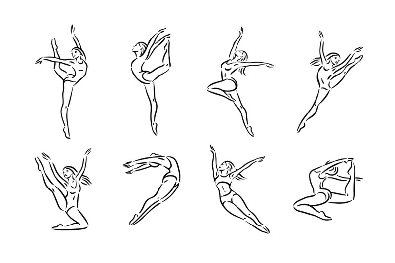 sport-female-gymnastics-pose-set
