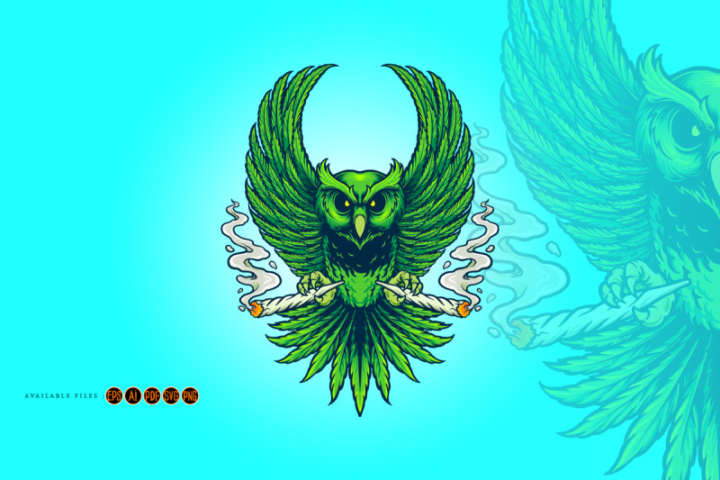 weed-owl-smoking-cannabis-illustrations