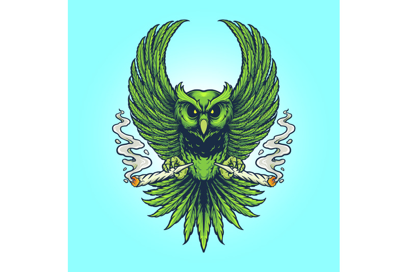 weed-owl-smoking-cannabis-illustrations