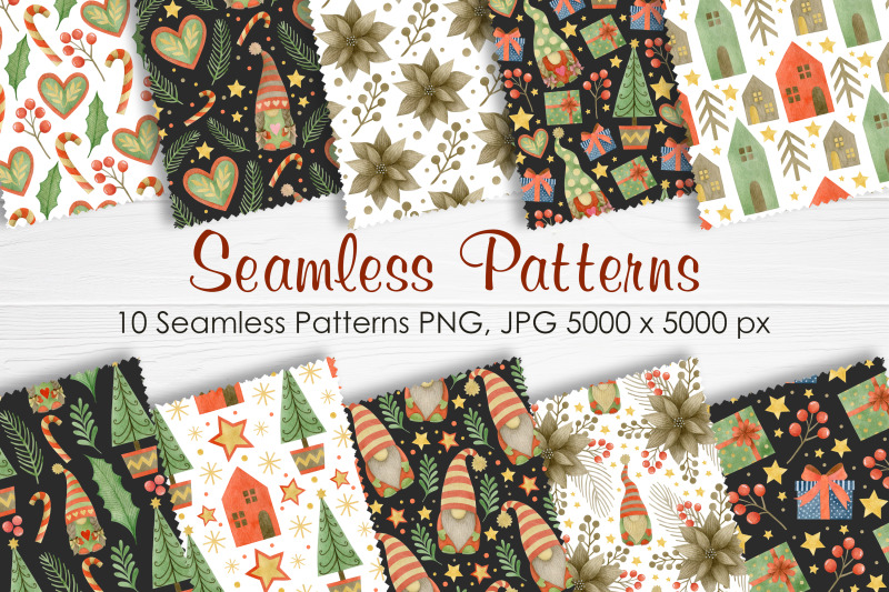 watercolor-christmas-gnomes-seamless-patterns
