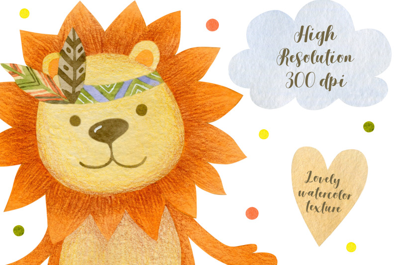 watercolor-lion-and-raccoon-clipart