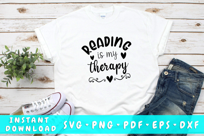 reading-is-my-therapy-svg