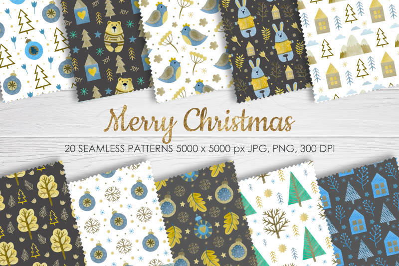 watercolor-merry-christmas-seamless-patterns
