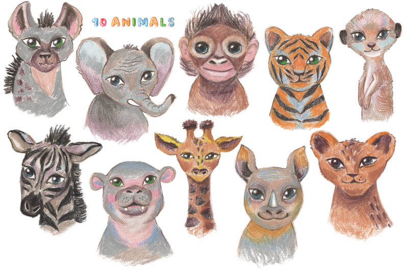savannah-baby-animals-pastel-set