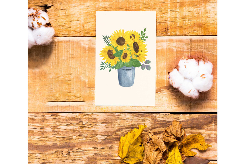 sunflower-watercolor-bouquet-sunflower-floral-clipart