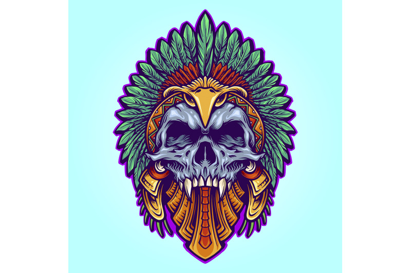 aztec-indian-death-skull-tattoo