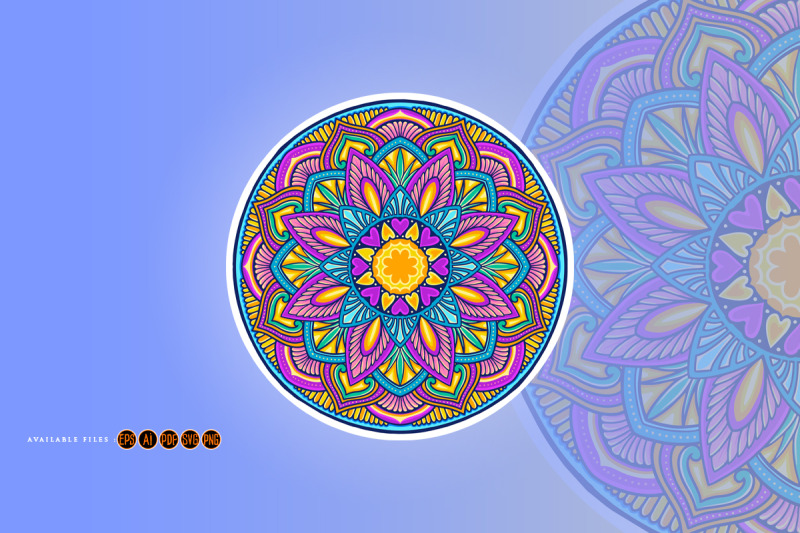 mandala-colorful-love-leaf