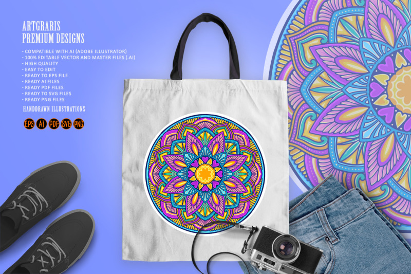 mandala-colorful-love-leaf