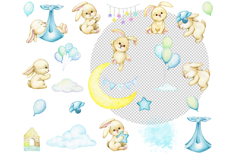 cute-bunny-watercolor-animals-moon-clouds-balloons-baby-shower-cli