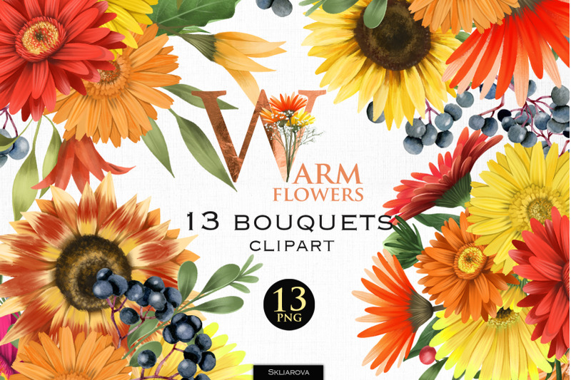 warm-flowers-bouquets-clipart-part-2