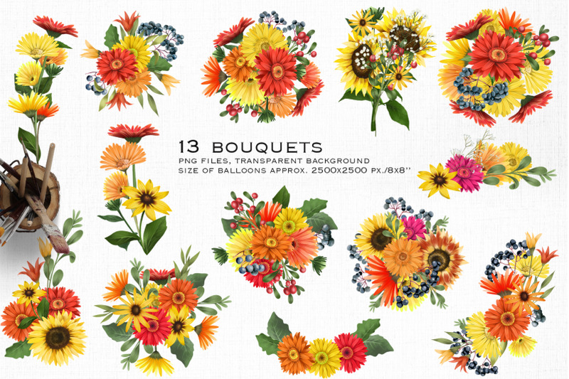 warm-flowers-bouquets-clipart-part-2