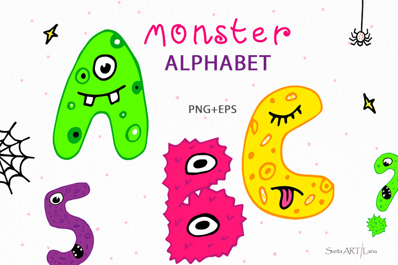 monster-alphabet-and-number-characters