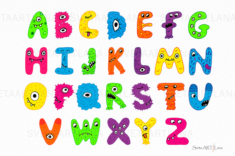 monster-alphabet-and-number-characters