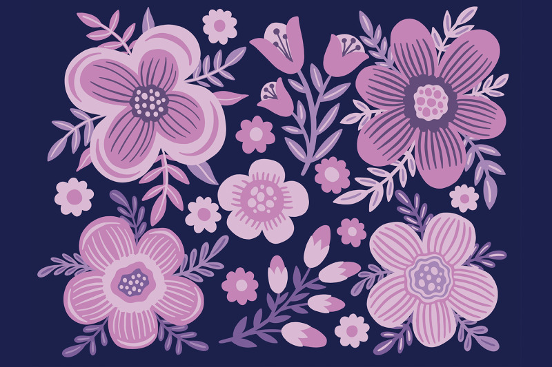 set-flower-purple-color