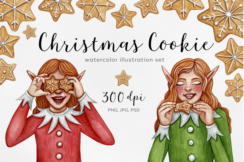 watercolor-set-christmas-cookie-illustrations-watercolor-art-ginger