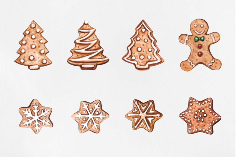 watercolor-set-christmas-cookie-illustrations-watercolor-art-ginger