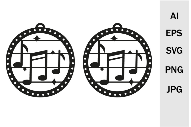 earrings-and-pendants-music-svg-template