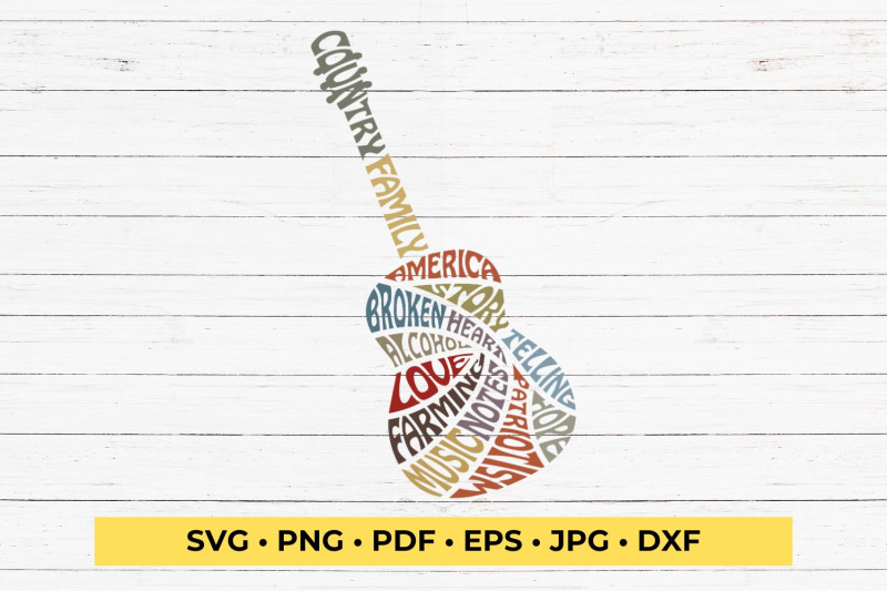 country-guitar-svg-typography