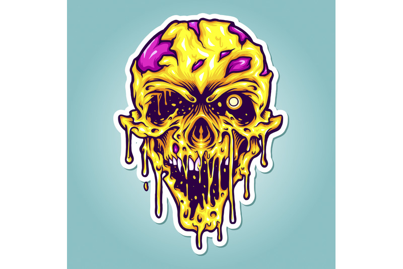 head-yellow-zombie-horror-illustrations