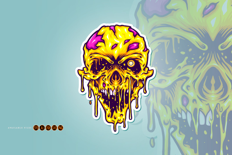 head-yellow-zombie-horror-illustrations