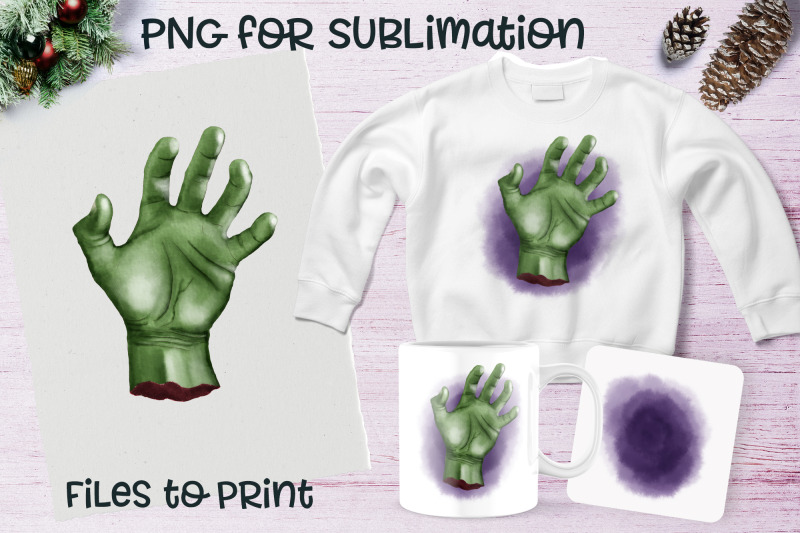 zombie-hand-sublimation-design-for-printing