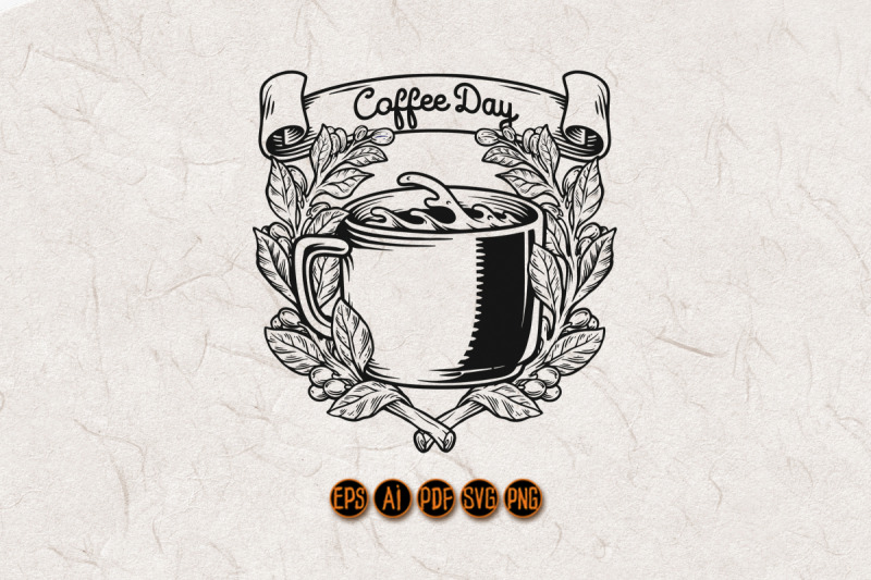coffee-day-plant-vintage-frame-silhouette