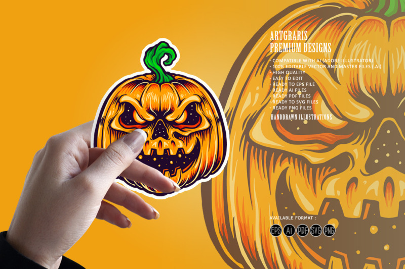 halloween-pumpkin-creepy-smile-mascot