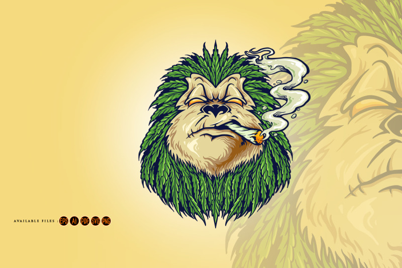 monkey-weed-smoke-leaf-marijuana-mascot