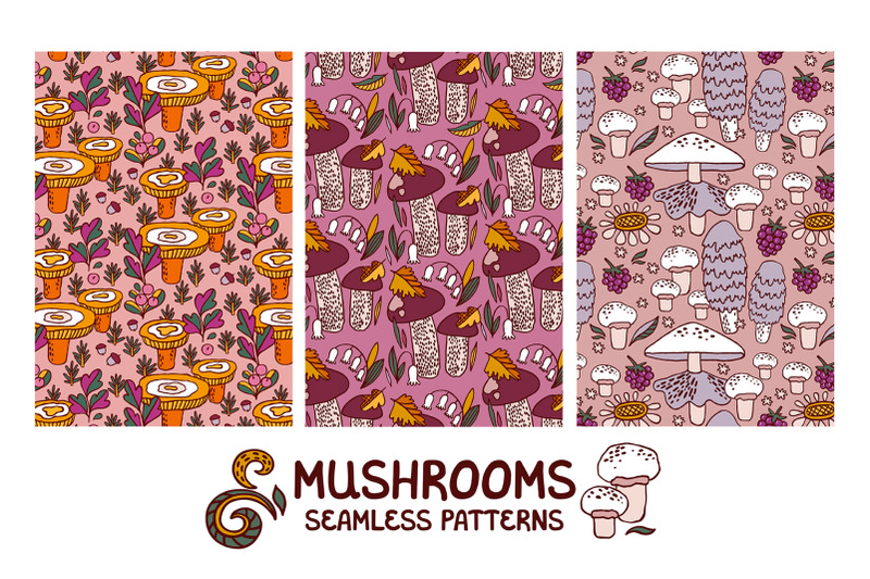 mushrooms-graphics-set