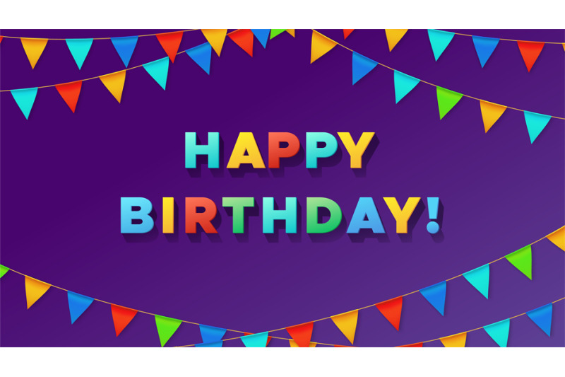 birthday-typography-poster-colorful-pennant-flags-and-3d-text-happy-b