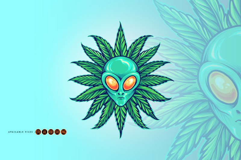 alien-tropical-weed-marijuana-leaf