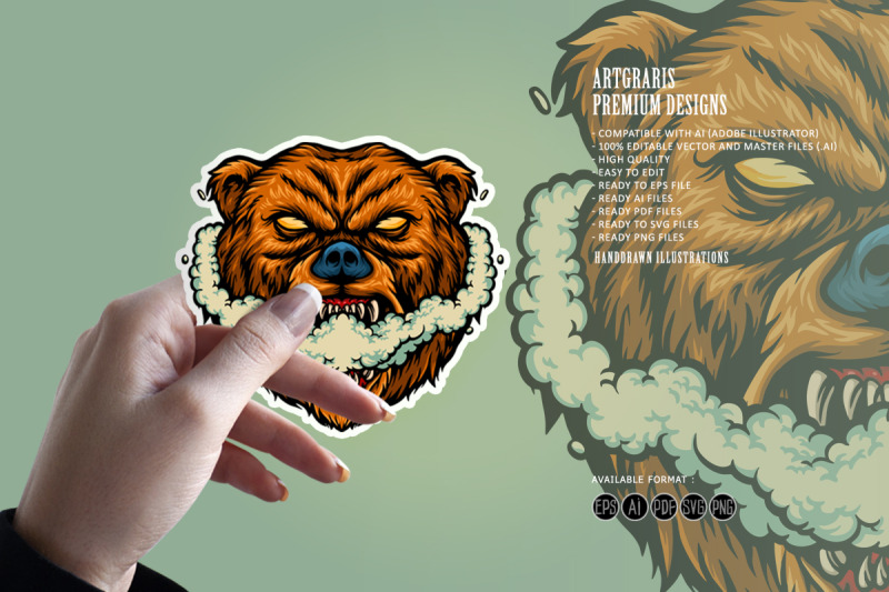 bear-smoking-vape-grizzly-illustrations