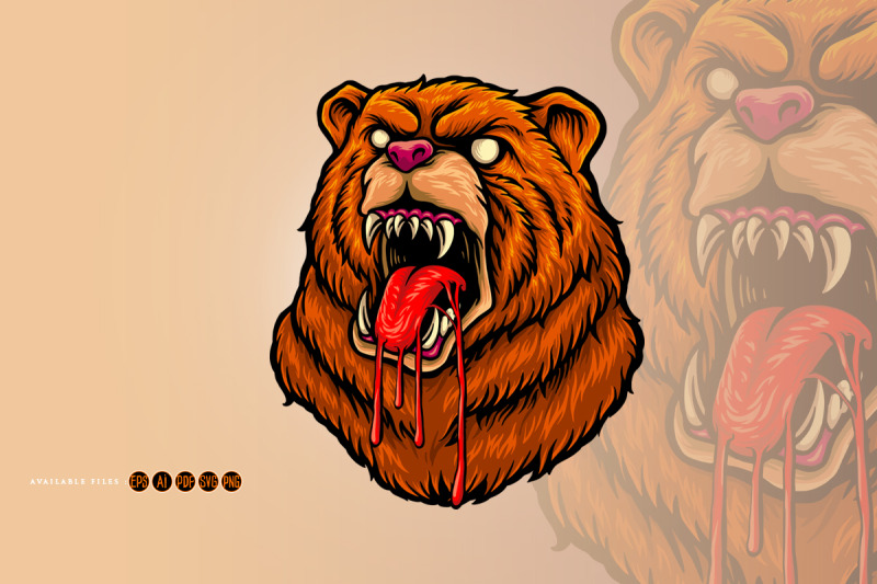 bloody-bear-angry-face-illustrations