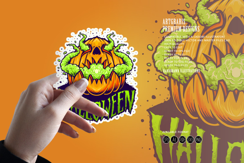 pumpkin-smoke-halloween-spooky-illustration