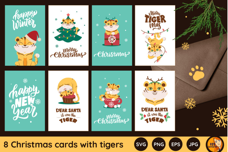 christmas-cards-cartoon-tigers