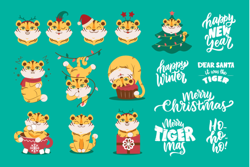 christmas-bundle-funny-tigers-and-quotes