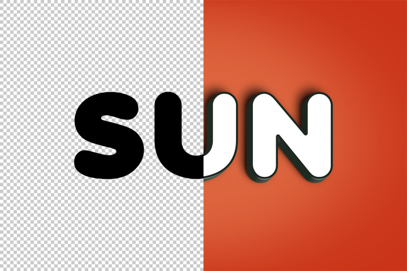 sun-3d-text-effect-psd