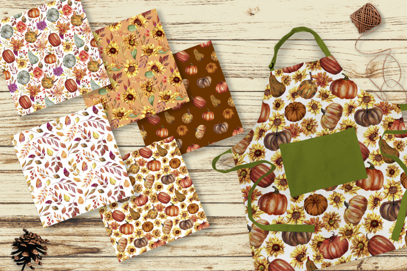 fall-digital-paper-pack-autumn-seamless-pattern-pumpkin-set