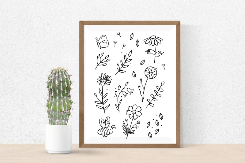 set-of-floral-illustrations-in-black-color-png