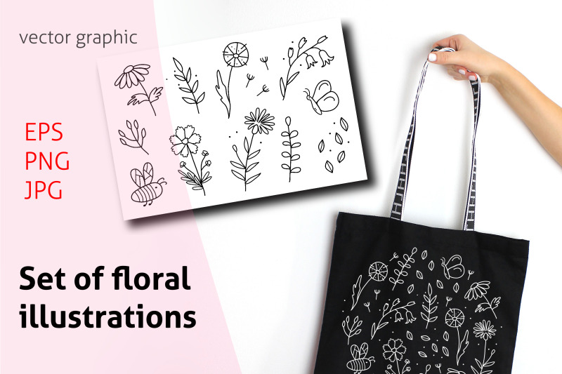 set-of-floral-illustrations-in-black-color-png