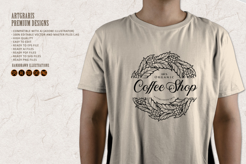 logo-coffee-shop-vintage-plant-silhouette