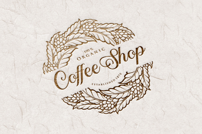 logo-coffee-shop-vintage-plant-silhouette