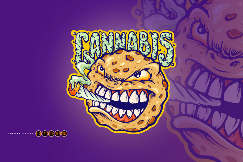 cookies-smoke-cannabis-mascot-illustrations