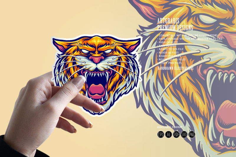 tiger-head-angry-mascot-illustration