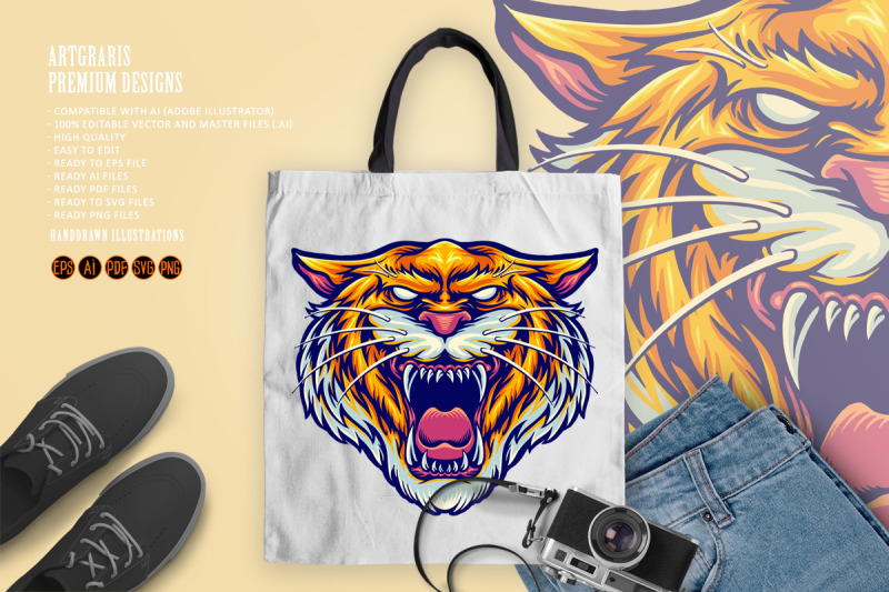 tiger-head-angry-mascot-illustration