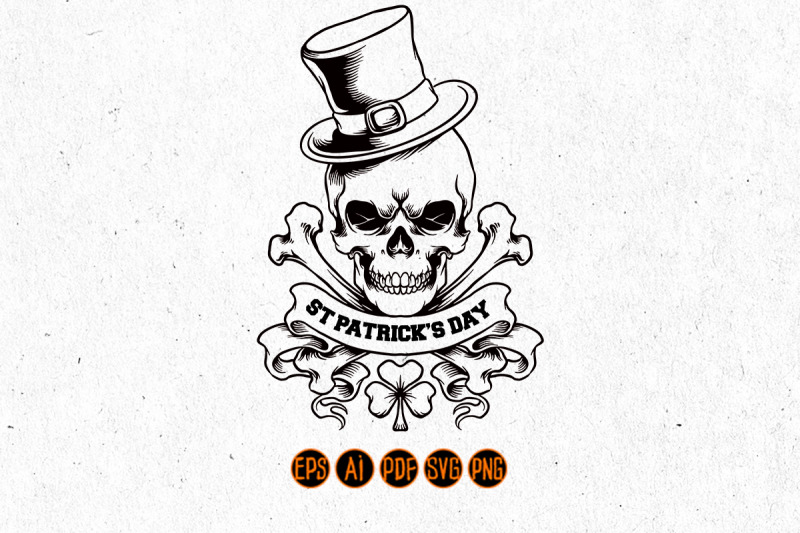 silhouette-skull-st-patrick-039-s-day-svg-clipart