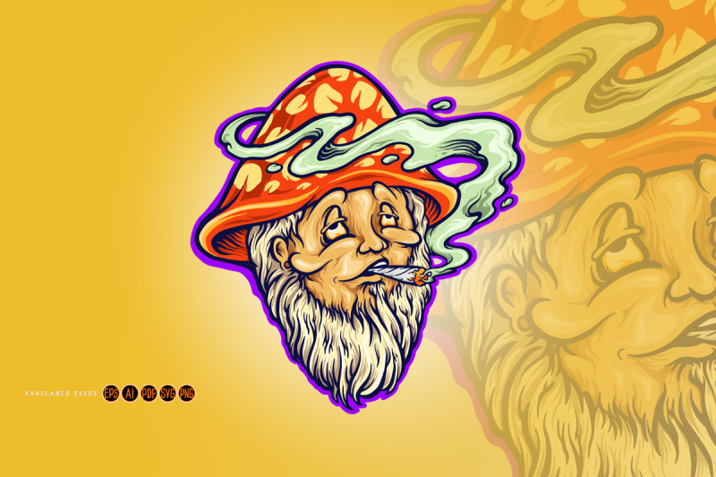 mythical-mushrooms-hat-fungus-smoking