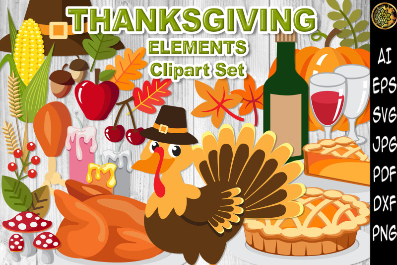 thanksgiving-elements-svg-stickers-clip-art-set